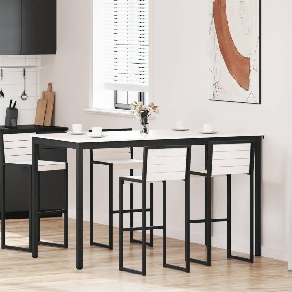 ARDEBO.de - Bartisch Weiß 180 x 90 x 105 cm Massives Kiefernholz