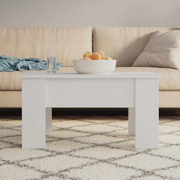 ARDEBO.de - Couchtisch Weiß 79x49x41 cm Holzwerkstoff