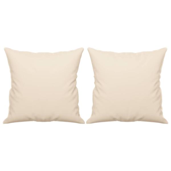 2-Sitzer-Sofa mit Kissen Beige 120 cm Mikrofasergewebe