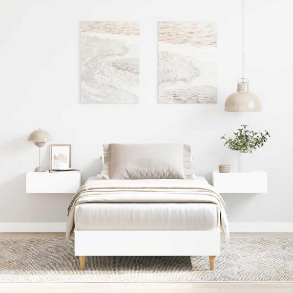 ARDEBO.de - Bettgestell ohne Matratze Weiß 100x200 cm Holzwerkstoff