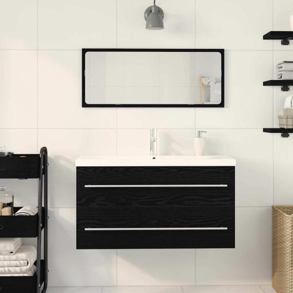 Waschbeckenschrank mit Schubladen 3 pcs Schwarz Eichen-Optik