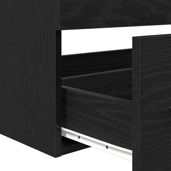 Waschbeckenschrank mit Schubladen 3 pcs Schwarz Eichen-Optik