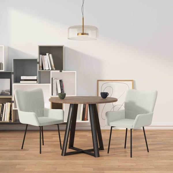 ARDEBO.de - Esszimmerstühle 2 Stk. Creme Samt