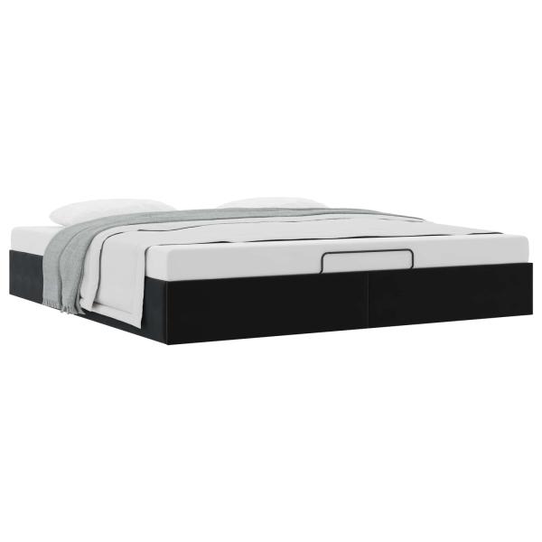 Ottoman Bettgestell Schwarz King Size Samt