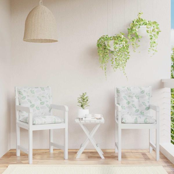 ARDEBO.de - Outdoor-Kissen 2 stk. Stoff Feines Blattmuster 100 x 50 x 7 cm