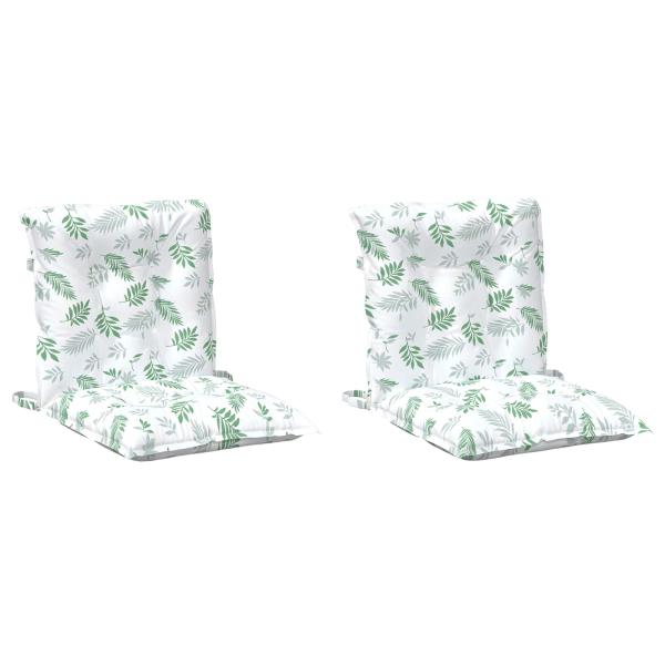 Outdoor-Kissen 2 stk. Stoff Feines Blattmuster 100 x 50 x 7 cm