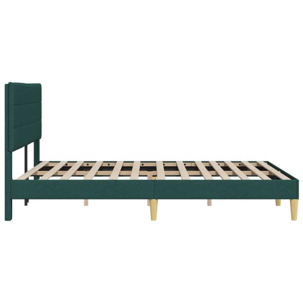 Bettrahmen mit Kopfteil Dunkelgrau 137 x 190 cm Stoff