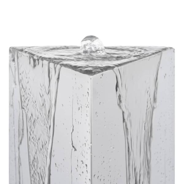 Gartenbrunnen mit Pumpe Edelstahl 76 cm Dreieckig