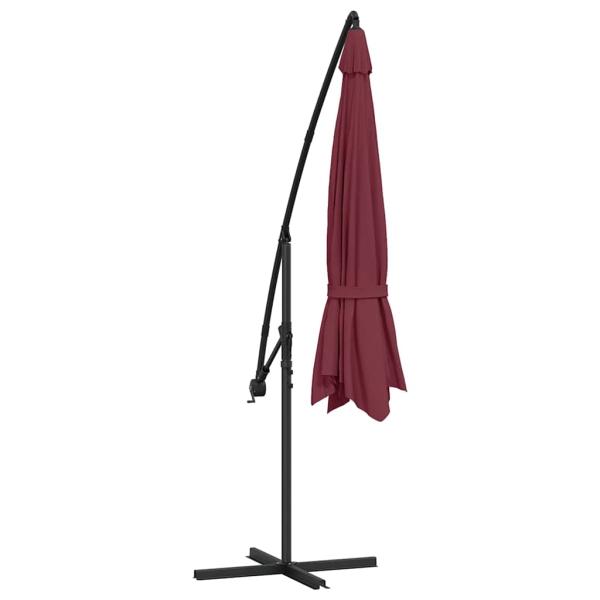 Ampelschirm mit Aluminium-Mast 350 cm Bordeauxrot