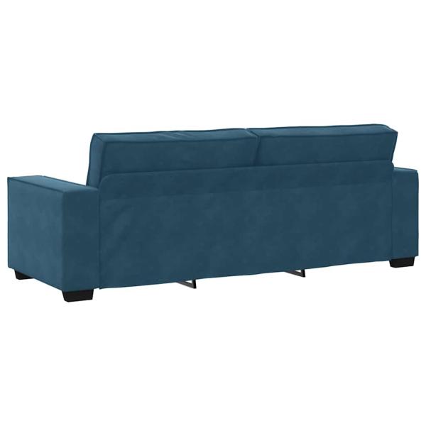 3-Sitzer-Sofa Blau 220x78x84 cm Samt