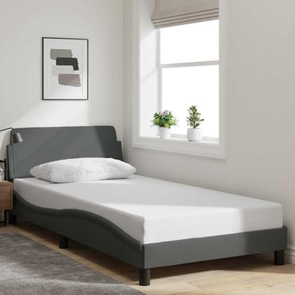 ARDEBO.de - Bettgestell "Dover" Dunkelgrau 100x203 cm Stoff