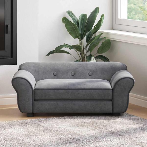 ARDEBO.de - Hundesofa Dunkelgrau 72x45x30 cm Plüsch
