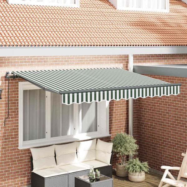ARDEBO.de - Einziehbare Markise Grün 250 x 200 cm Stoff