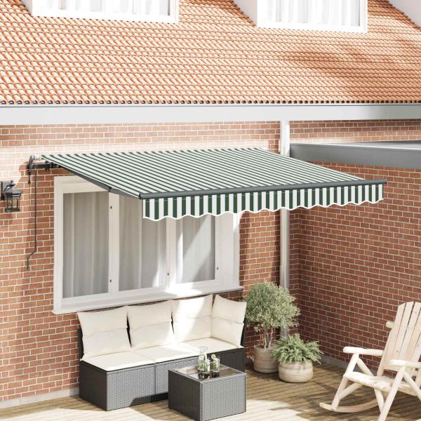 ARDEBO.de - Einziehbare Markise Grün 250 x 200 cm Stoff