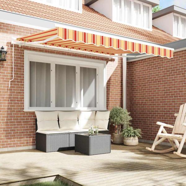 Ersatzbespannung für Markise 3,5x2 m Gelb & Orange Gestreift