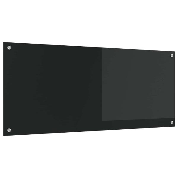 ARDEBO.de - Küchenrückwand Schwarz 120 x 50 cm Gehärtetes Glas