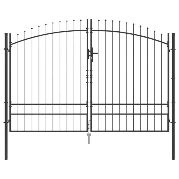 Doppeltor WOERDEN 299,5 x 249,5 cm Stahl Grau Abschließbar