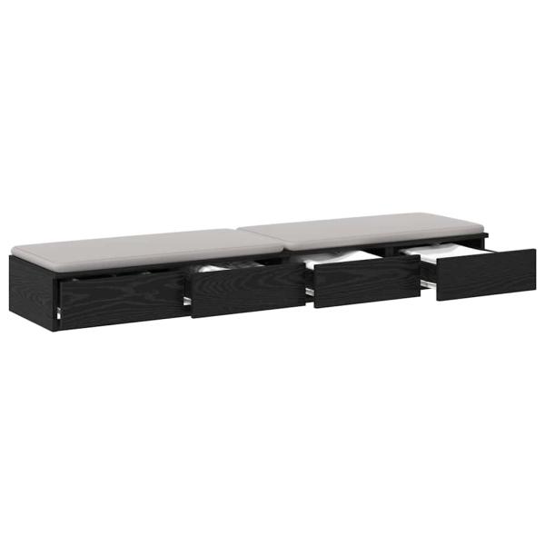 Bettschubladen Schwarz Eichen-Optik 160 x 36,5 x 16,5 cm