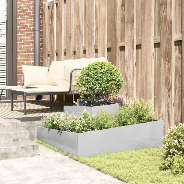 Garten-Pflanzgefäß Silber 100 x 100 x 50 cm Edelstahl