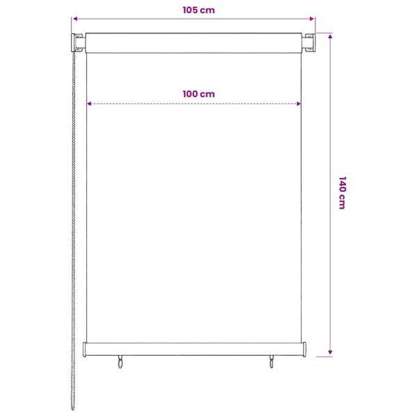 Außenrollo 105 (B)x140 (H) cm Dunkelgrün HDPE