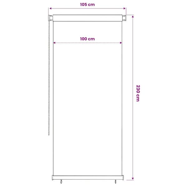 Außenrollo 105 (B) x 230 (H) cm Braun HDPE