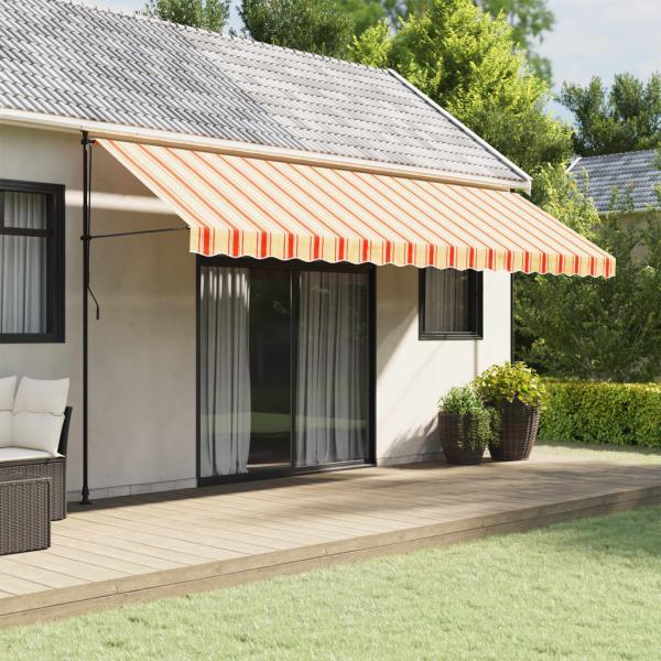 ARDEBO.de - Markisenvolant Gelb und Orange Gestreift 500 cm