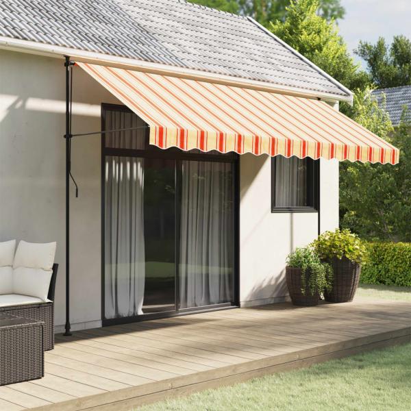 ARDEBO.de - Markisenvolant Gelb und Orange Gestreift 400 cm