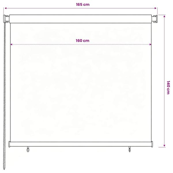 Außenrollo 165 (B)x140 (H) cm Blau HDPE