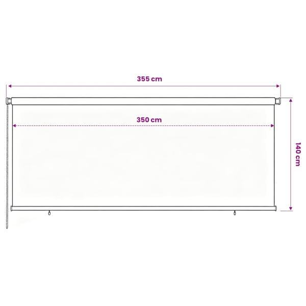 Außenrollo 355 (B)x140 (H) cm Blau HDPE