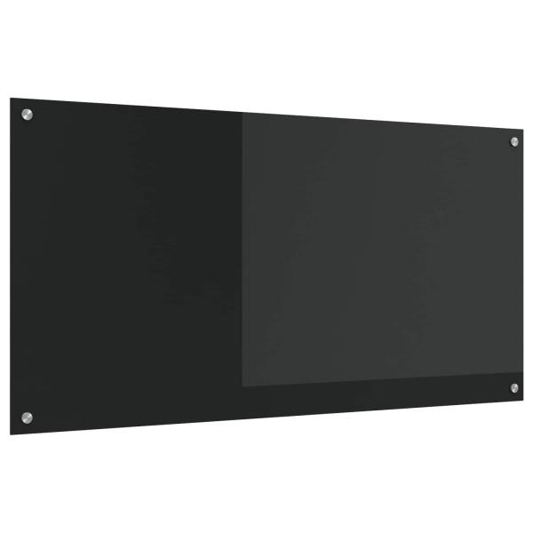 ARDEBO.de - Küchenrückwand Schwarz 120 x 60 cm Gehärtetes Glas