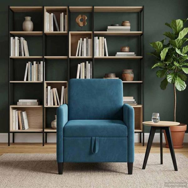 Sofa mit Stauraum Blau 72 x 78 x 87 cm Polyester