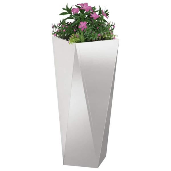 Pflanzkübel 2 Stk. Silber 30 x 30 x 75 cm Edelstahl