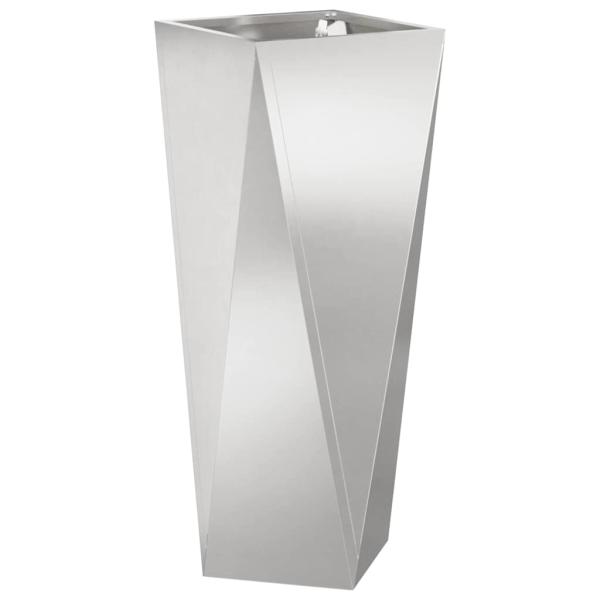 Pflanzkübel 2 Stk. Silber 30 x 30 x 75 cm Edelstahl
