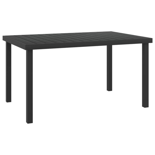 ARDEBO.de - Gartentisch Schwarz 140x90x74 cm Aluminium und WPC