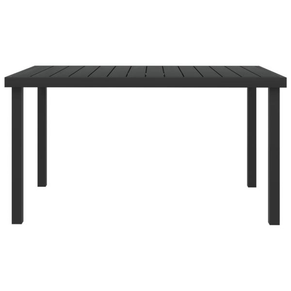 Gartentisch Schwarz 140x90x74 cm Aluminium und WPC