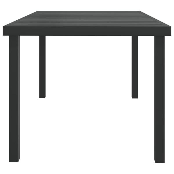 Gartentisch Schwarz 140x90x74 cm Aluminium und WPC