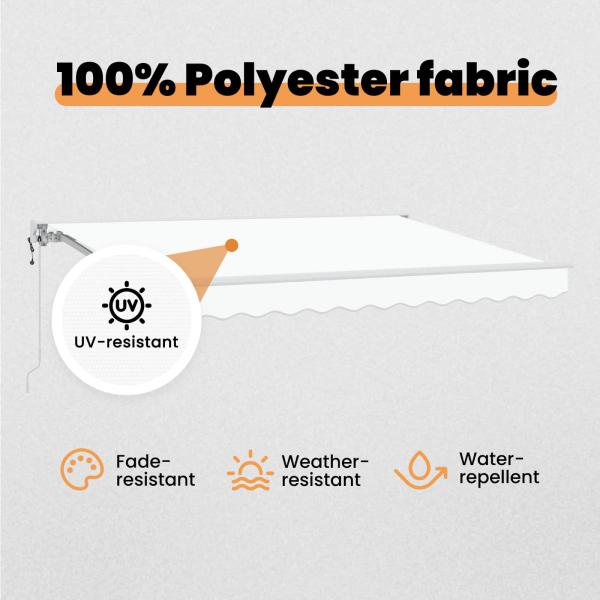 Markisenrahmen Weiß 300 x 200 cm Polyester mit PU-Beschichtung