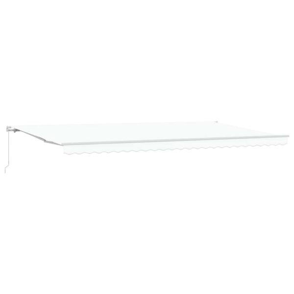ARDEBO.de - Ausziehbare Markise Weiß 600 x 350 cm Polyester und Aluminium
