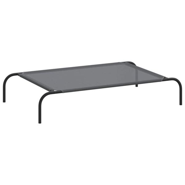 Hundebett Erhöht Grau 110x65x20 cm Textilene und Stahl