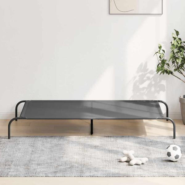 ARDEBO.de - Hundebett Erhöht Grau 150x90x20 cm Textilene und Stahl