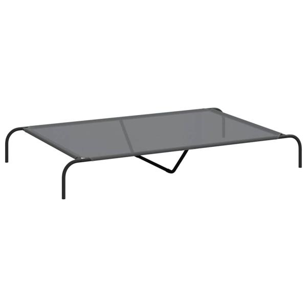 Hundebett Erhöht Grau 150x90x20 cm Textilene und Stahl