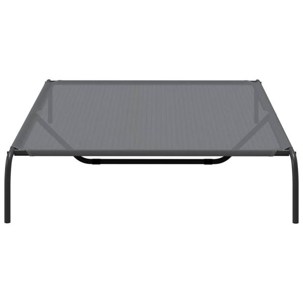 Hundebett Erhöht Grau 150x90x20 cm Textilene und Stahl