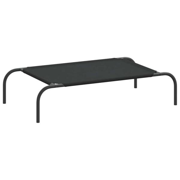Hundebett Erhöht Schwarz 90x50x20 cm Oxford-Gewebe und Stahl