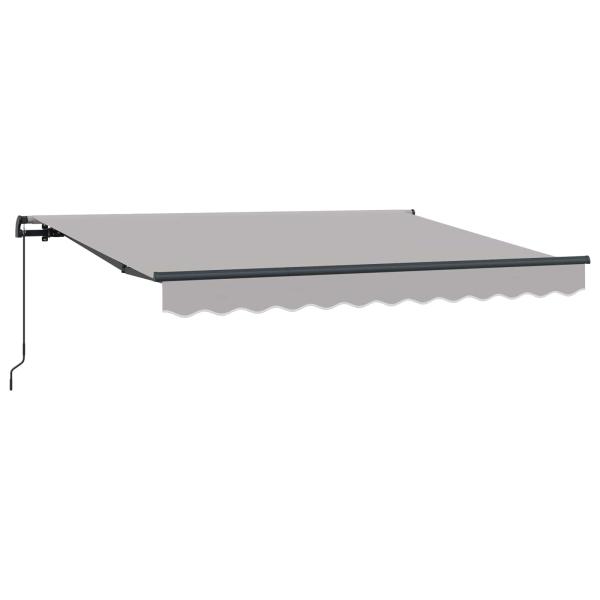 Einziehbare Markise Hellgrau 300 x 200 cm Stoff