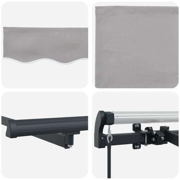 Einziehbare Markise Hellgrau 300 x 200 cm Stoff