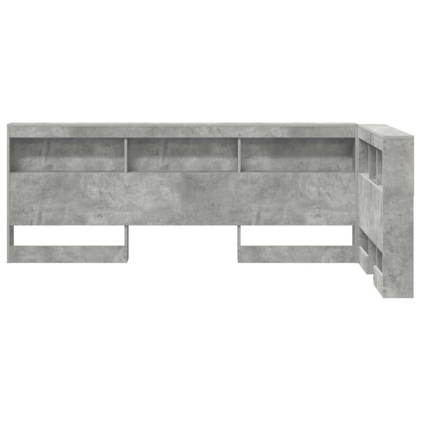 Aufbewahrungskopfteil mit Regal Beton Grau 100 cm Holzwerkstoff