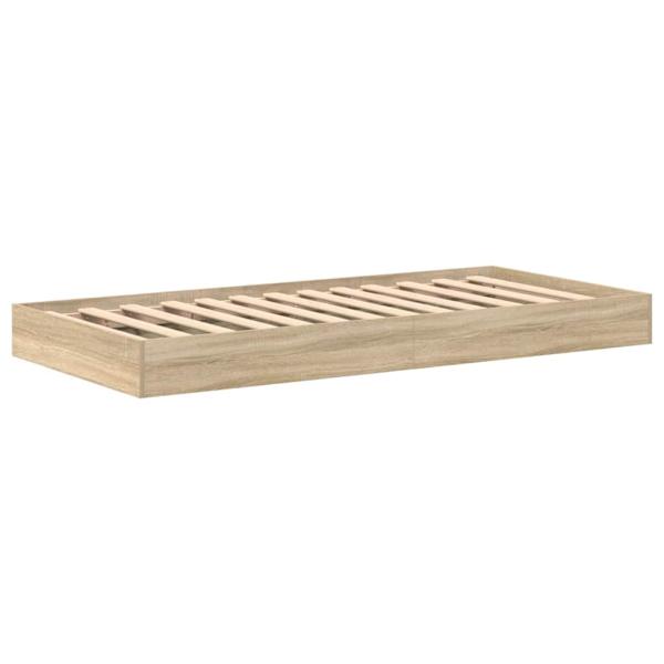 Bücherregal-Bett Sonoma-Eiche 100 x 200 cm Holzwerkstoff