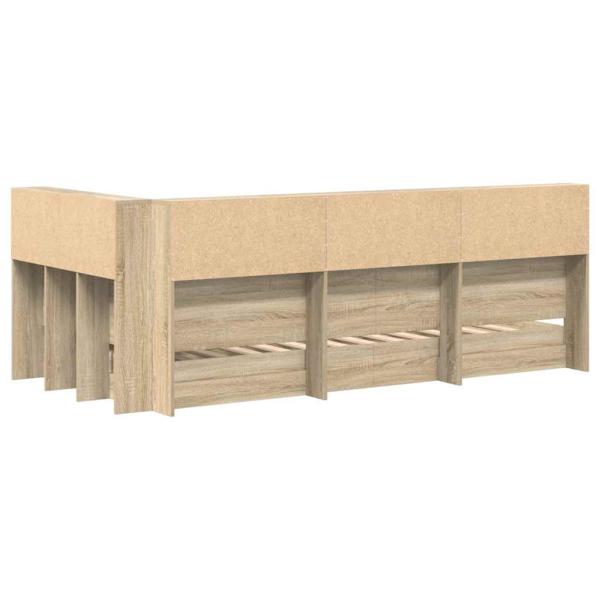 Bücherregal-Bett Sonoma-Eiche 100 x 200 cm Holzwerkstoff