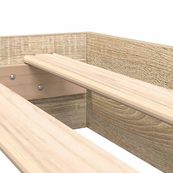 Bücherregal-Bett Sonoma-Eiche 100 x 200 cm Holzwerkstoff