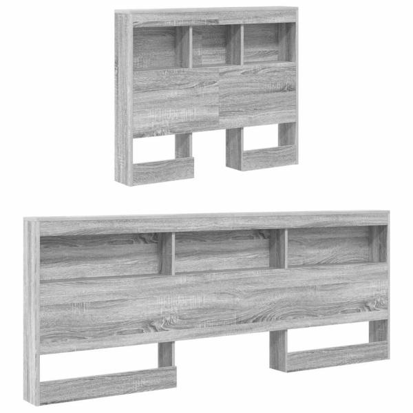 Bücherregal-Bett Grau Sonoma 100 x 200 cm Holzwerkstoff